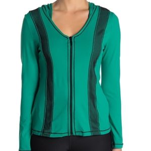 COSABELLA GORGEOUS GREEN FRONT ZIP HOODIE NWOT